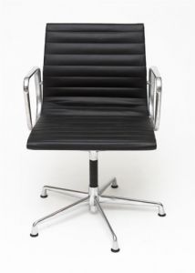 Fotel konf. CH1081T,czarna skóra ,chrom
