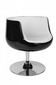 Fotel Cognac K-czarny, S-białe (L)