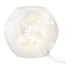 KNUBBIG Lampa stołowa, kwiat wiśni, szkło matowe biały