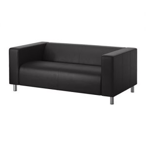 Klippan sofa dwuosobowa pokrycie sztuczna skóra czarna