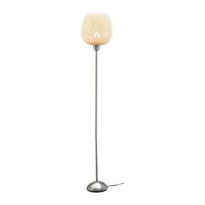 BÖJA Lampa podłogowa, niklowano, rattan