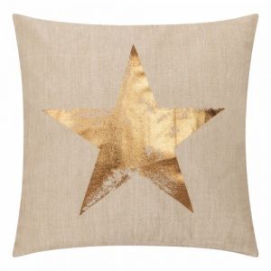 Poduszka Star lniana baza 45x45