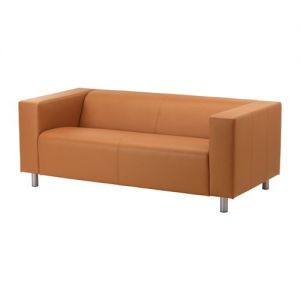 Klippan sofa dwuosobowa pokrycie sztuczna skóra jasny-brąz