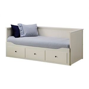 HEMNES Łóżko rozkładane z 3 szufladami, biały