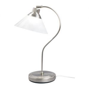 KROBY Lampa biurkowa, niklowano, szkło