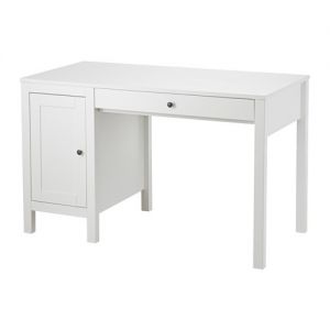 HEMNES Biurko małe biała bejca