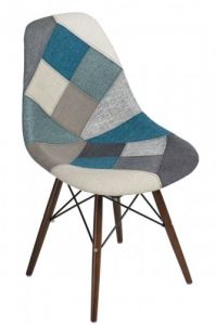 Krzesło P016W patchwork nieb-szary/ dark