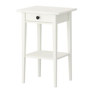 HEMNES Stolik nocny, biała bejca