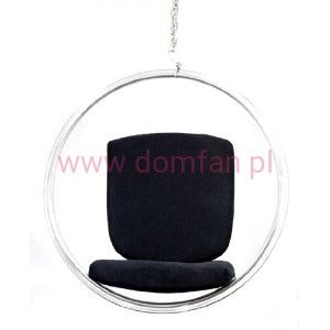 Fotel Bańka transparent/czarna poduszka