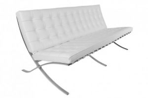 Sofa BA3 3 osobowa, biała skóra TP