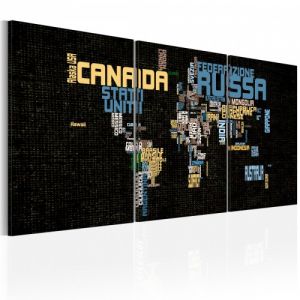 Obraz - Italian map of the World on texture background