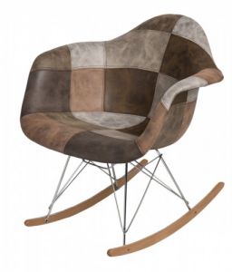 Krzesło P018 RAR patchwork beżowo brąz.
