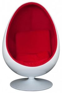 Fotel Ovalia Chair biało czerwony