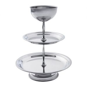 IKEA DOFTRIK Patera/3 talerze, srebrny