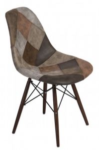 Krzesło P016W patchwork beż - brąz/ dark