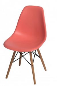 Krzesło P016W PP dark peach, drewniane nogi