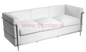 Sofa trzyosobowa Kubik biała skóra TP