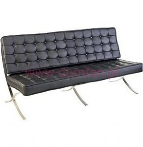 Sofa BA3 3 osobowa, czarna skóra TP