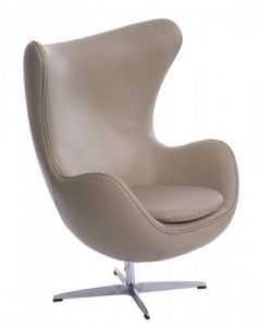 Fotel Jajo szara skóra 96 Premium