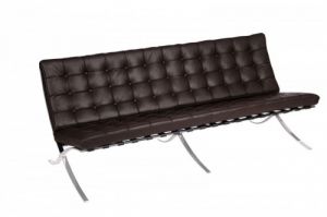 Sofa BA3 3 osobowa, brązowa skóra TP