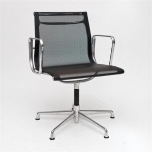 Fotel konf. CH1081T,czarna siateczka,chr