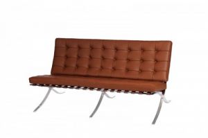 Sofa BA2 2 osobowa, jasny brąz skóra TP