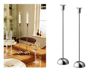 IKEA STOCKHOLM Świecznik, stal nierdzewna INOX 2 szt