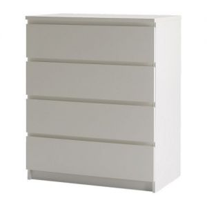 MALM Komoda, 4 szuflady, biały