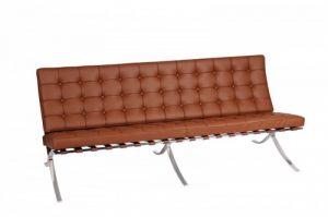 Sofa BA3 3 osobowa, jasny brąz skóra TP