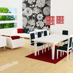 Fototapeta - Black and white floral pattern