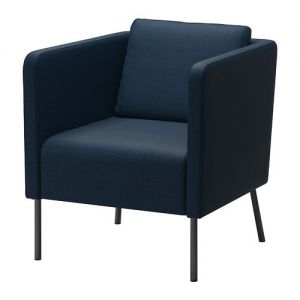 Ekero fotel do salonu pokrycie granatowe
