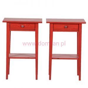 IKEA HEMNES Stolik nocny, czerwony, BLAT SUROWY
