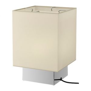 SÅNGEN Lampa stołowa, kwadrat, beżowy