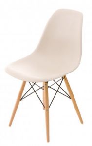 Krzesło P016W PP beige, drewniane nogi