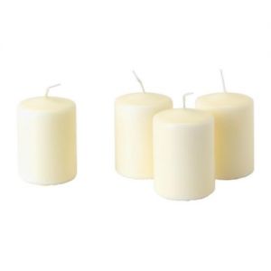 IKEA HEMSJO Bezzapachowa świeca bryłowa, naturalny
