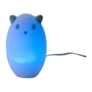 SPÖKA Lampka nocna LED, Zwierzę biały, turkusowy