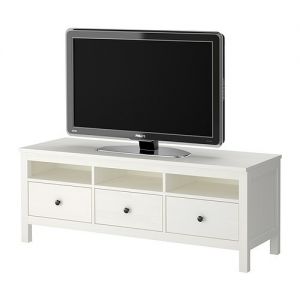 HEMNES Szafka pod TV, biała bejca