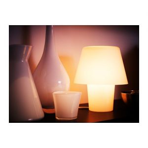 GAVIK Lampa stołowa,biały, szkło matowe