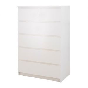 MALM komoda 6 szuflad BIAŁA