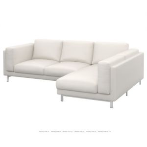 IKEA NOCKEBY Pokrycie sofy 2os. z leżanką RISANE biały